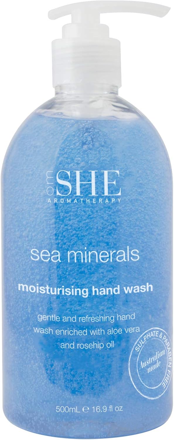 OM SHE Aromatherapy Moisturizing Hand Wash, Sea Minerals 500ml Vegan Friendly Cruelty Free
