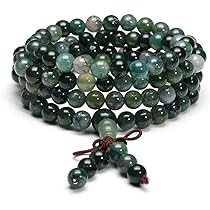 INFINITY GEMS Natural AAA Red Fire Agate 108 Mala Necklace|108 Prayer Beaded Mala Necklace| Hand Knotted Mala | Japa Mala| 6mm Round Beads| Meditation Tassel