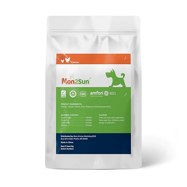 MON2SUN CHICKEN JERKY FOR DOGS MADE WITH REAL CHICKEN BREAST DOG SNACKS, HIGH PROTEIN & GRAIN FREE TRAINING TREATS FOR SMALL MEDIUM AND LARGE DOGS 21 OUNCE