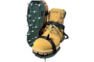 ZFYOUNG Lawn Aerator Shoes – Ready-to-Use, Pre-Assembled – One-Size-Fits-All Gardening Shoes – Lawn Aerator with X-Strap – Lawn Aerator Spike Shoes for Aerating Patio Garden