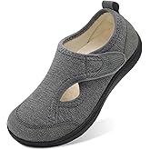 L-RUN Womens Slippers Wide Toe Box Barefoot Diabetic Shoes Women Ladies Winter House Shoes for Indoor and Outdoor