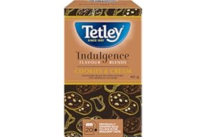 Tetley Indulgence Cookies & Cream Black Tea - Limited Edition, Holiday Blend Tea, 20 Tea Bags, 40 Grams, Caffeinated