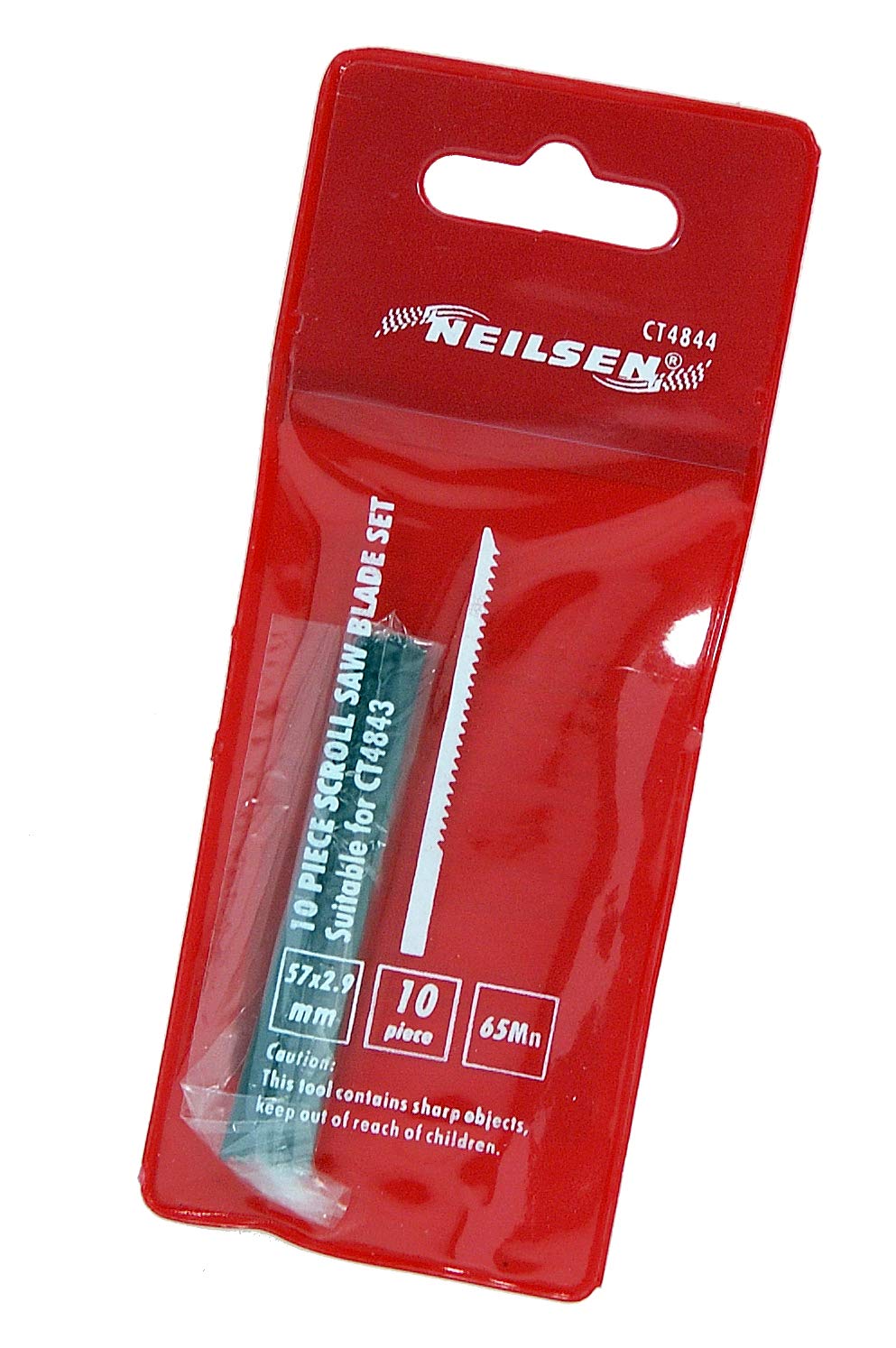 Neilsen CT4844 10pc Mini Scroll Saw Blade Set - 57 x 2.9mm - Compatible with Neilsen Mini Scroll Saw CT4843 - Precision Cutting for Wood, Plastic & More