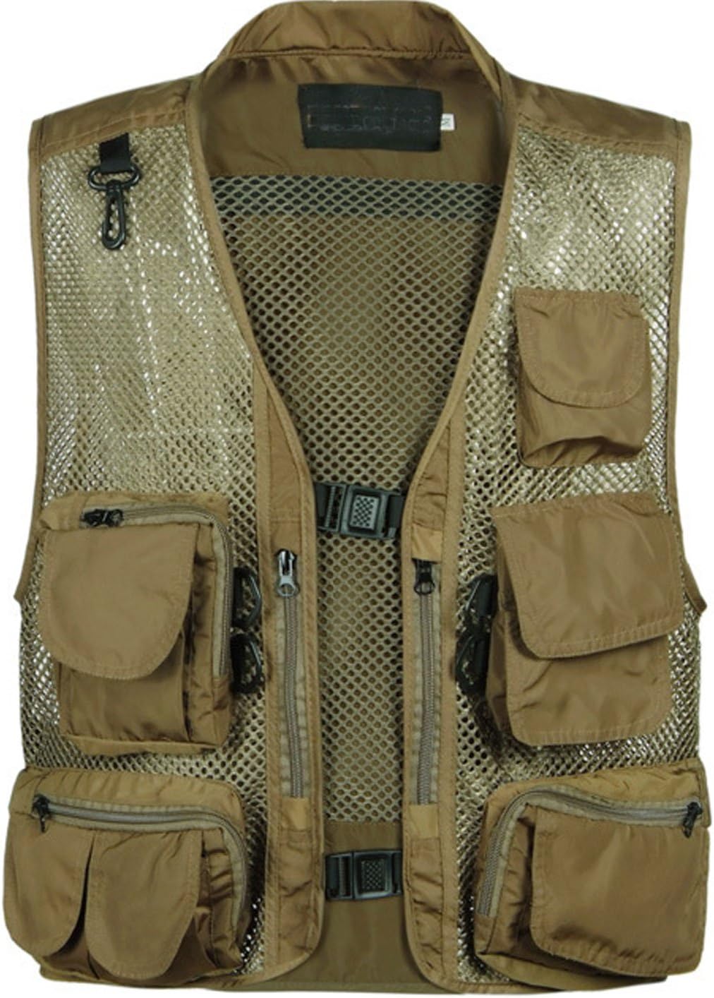 Flygo Zhusheng Men's Fishing Outdoor Utility Hunting Climbing Tactical Camo Mesh Removable Vest with Multiple Pockets