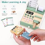 OSLINE Wooden Cash Register Set for Kids Montessori Learning Pretend Play view 5