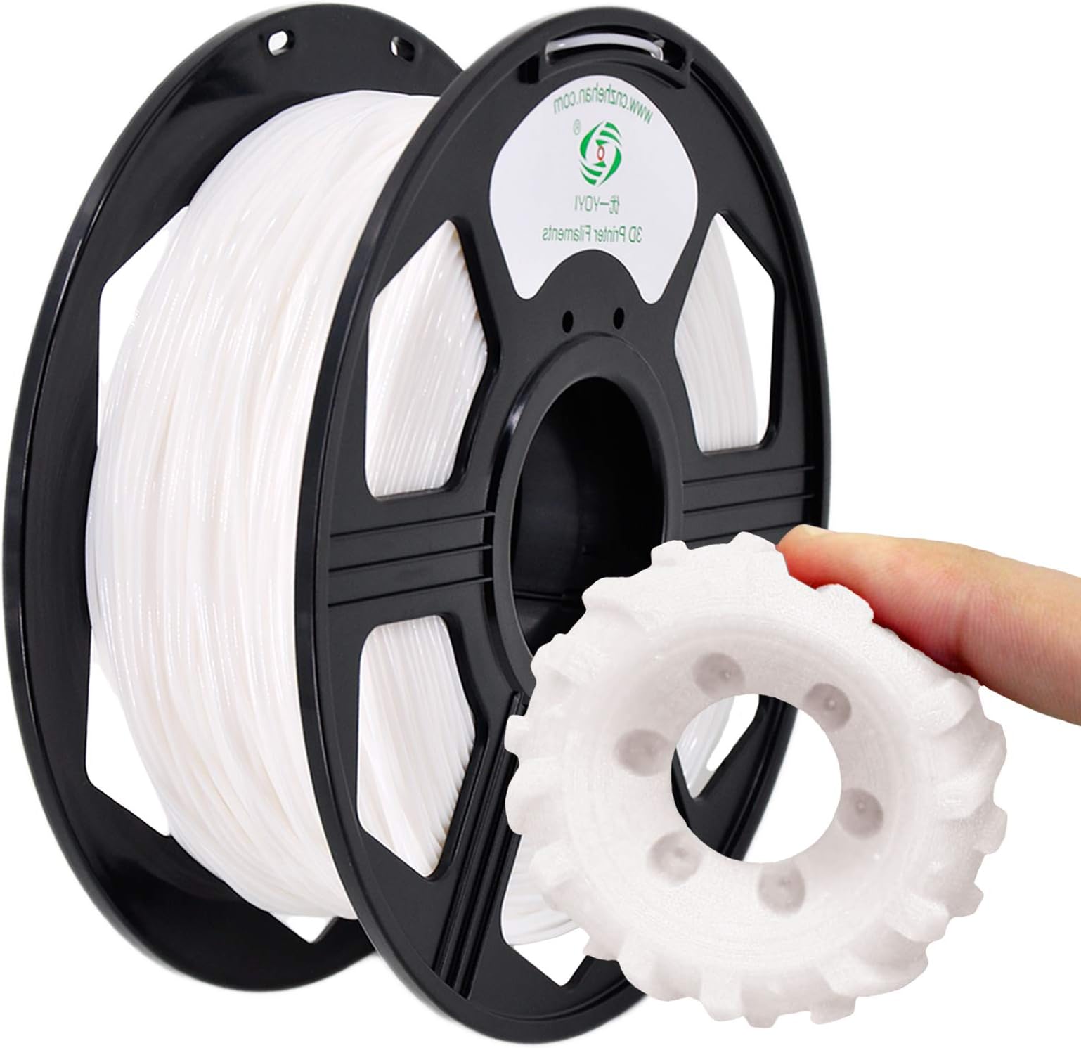 YOYI YOYI3D Printer Filament, 95A TPU Flexible Filament 1.75mm Spool Dimensional Accuracy +/- 0.03 mm, 0.8KG Spool (1.76 lbs) Soft 1.75 TPU 3D Printing Filament,TPU White