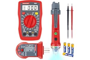 Electrical Test Kit with RANGERHINO Digital Multimeter Tester & Dual Range Non-Contact Voltage Tester & Outlet Tester GFCI Test Diode Resistance Continuity Tester Wire Breakpoint Finder kit
