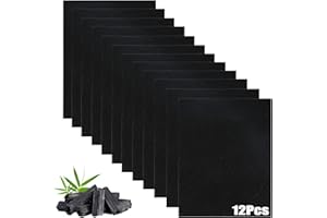 NWUCZW 12 Pack Cat Litter Box Charcoal Filters for Van Ness Cat Litter Box Replacement Carbon Odor Filters for Zeloite Pureness F6 Air Filter 4.4 x 6.5Inch for Hooded Cat Litter Boxes and Pans