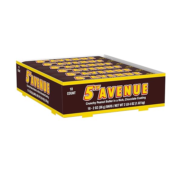 5TH AVENUE CHOCOLATEY COATED CRUNCHY PEANUT BUTTER CANDY BARS, 2 OZ (18 COUNT)