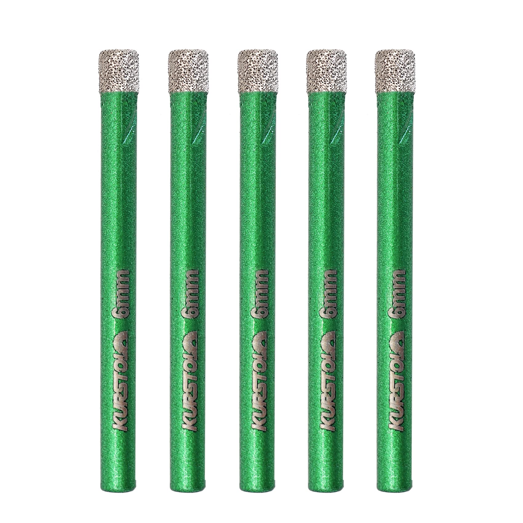 Dry Diamond Drill Bit Set - Diamond Tipped Hole Saw Bit for Porcelain Tile Ceramic Marble Granite Stone,Diamond Core Drill Bit Kit Round Shank Fixed on Drills,No.K1(5pcs 6mm)