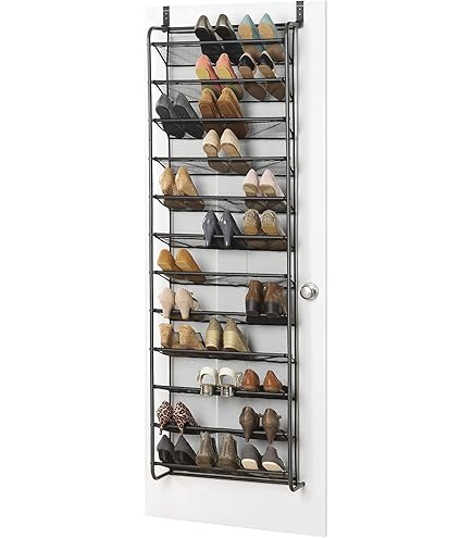 Amazon.com: Whitmor 36 Pair Over-The-Door Rack-Gunmetal Gray Shoe