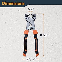 POWERTEC 8 inch Tile Nippers with Ergonomic