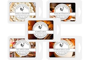 Farm Raised Candles Fall Soy Wax Melts - 3oz Each - 16 Ounces - USA Made - Bakery Scents, Pumpkin Spice, Pumpkin Spice Latte, Hot Apple Cider, Vanilla Cream Pie, Warm Butterscotch