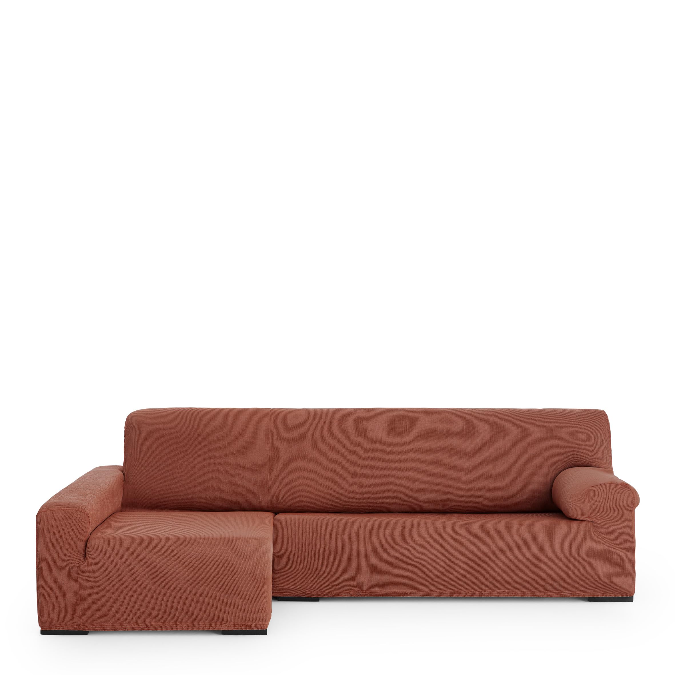 Eysa Ulises elastic chaise longue cover left, front view, colour 09-orange, Polyester-Cotton, 43 x 14 x 37 cm, F035469I