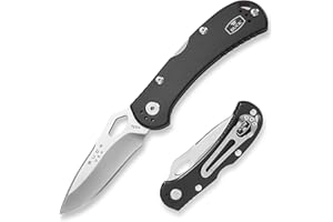 Buck Knives 722 Spitfire Folding EDC Knife, 3-1/4” Pocket Knife Blade, Lockback Design, Aluminum Handles, 420HC Stainless Steel Drop Point Folding Blade, Knife Made in the USA, Black, 3.2 oz