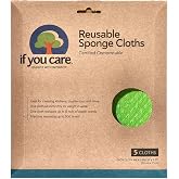 If You Care Sponge Cloths &ndash; 5 Count &ndash; 100% Natural Cleaning Rags for Kitchen, Bathroom, Home Countertop Surfaces &ndash; Absorbent, Reusable, Machine Washable, Compostable
