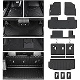 Floor Mat for 2018-2022 2023 Chevrolet Chevy Traverse 8 Seats(2 Row Bucket Seat), Cargo Mat Custom TPE All Weather Protection Full Coverage Trunk Liner & Floor Liner for Traverse car mat Accessories