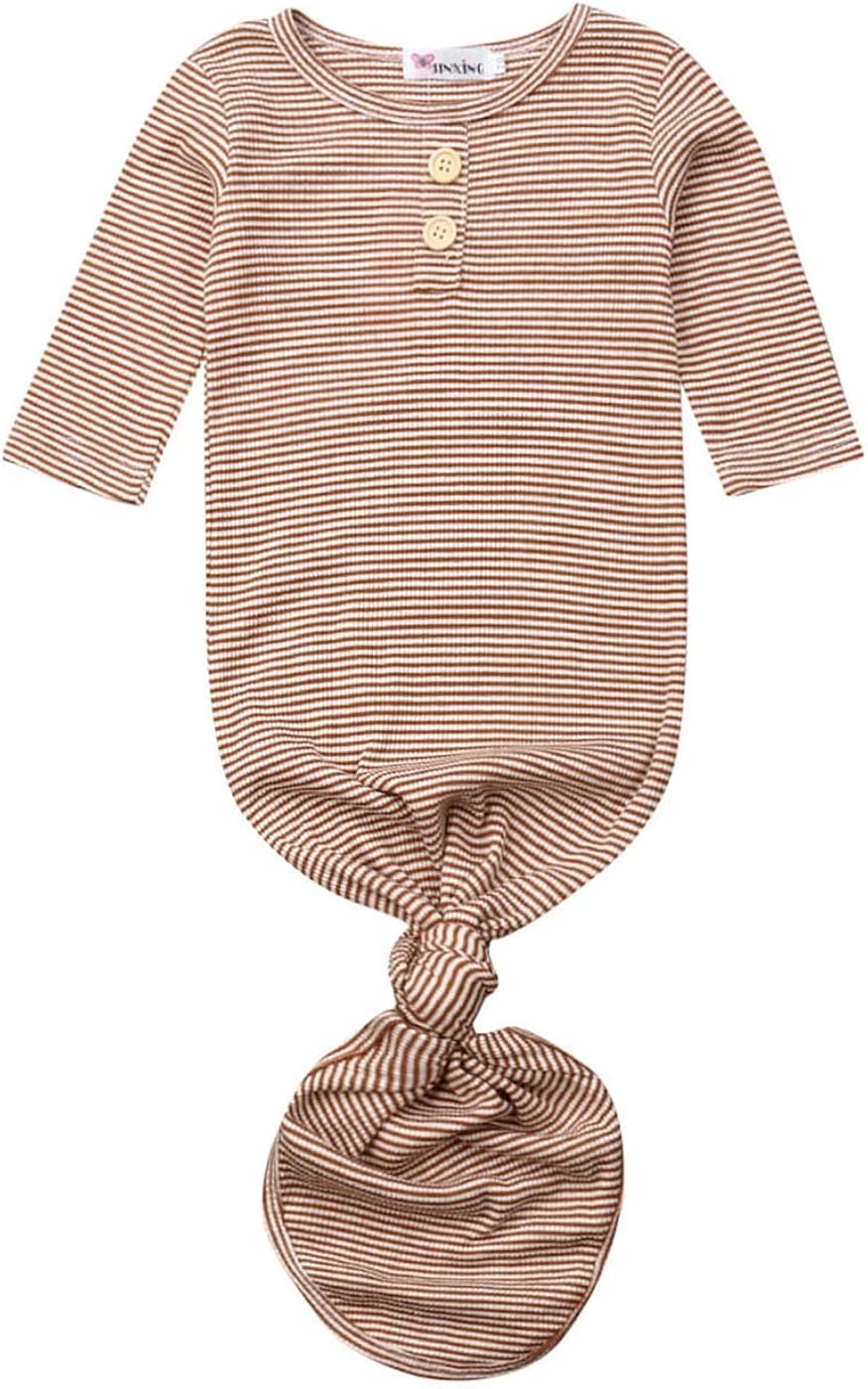 knotted baby gown and hat