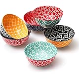 DOWAN Porcelain Small Bowls, 10 Fluid Ounces Vibrant Colors Dessert Bowls, Cute Snack Bowls for Ice Cream, Miso Soup, Side Di