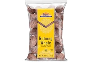 Rani Nutmeg (Jaiphul) Whole Spice, 21-23 Pieces, 3.5oz (100g) ~ All Natural | Vegan | Gluten Friendly | Non-GMO | Kosher | In