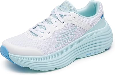 Donna Max Cushioning Endeavour Canova Trainers, White Synthetic/Light Blue Trim, 38 EU