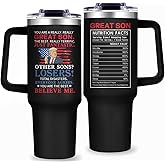 Gooddooes Gifts for Son from Mom Dad,Funny Son Gifts for Fathers Day Valentines Day Birthday from Mother Father, 40oz Sons Tumbler Great Gift, Son's Presents Adult Gift Ideas for Sons on Christmas