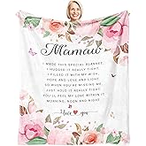 Sqovulw Mamaw Gifts, Gifts for Mamaw Blanket, Mamaw's Birthday Gift from Grandchildren Grandkids, Best Mamaw's Ever Gift for Grandma Retirement Throw Blanket 60x50 Inch