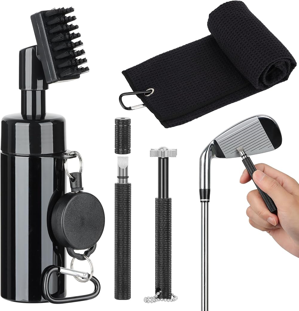 Golf Club Cleaner Kit 4pcs Water Bottle Towel Divot Tool