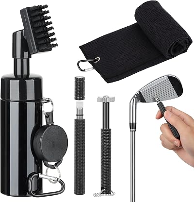 Golf Club Cleaner Kit 4pcs Water Bottle Towel Divot Tool