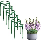 12 Pack Plant Support Stakes, 6.3 x 5.9 Inch Plastic Plant Cage Holders, Half Round Plants Support, Garden Flower Stakes for Indoor Outdoor Climbing Plants Vegetable Flower Pot