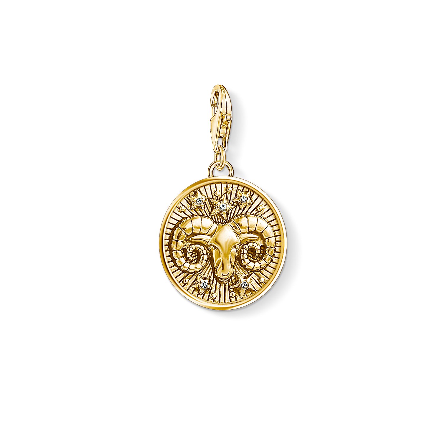 Thomas Sabo Women Charm Pendant Zodiac Sign Aries Charm Club 925 Sterling Silver 1652-414-39