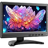 Miktver 10.1 Inch CCTV Security Monitor, Small Second Monitor for DVR/NVR Surveillance, HDMI VGA BNC AV Inputs, Built-in Speakers