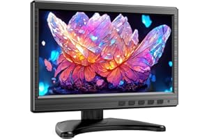 Miktver 10.1 inch Security Monitor, 1024x600 LCD Small Video Monitors with HDMI VGA BNC RCA Interfaces Mini NVR CCTV Monitor for Home, Office, Warehouse Surveillance