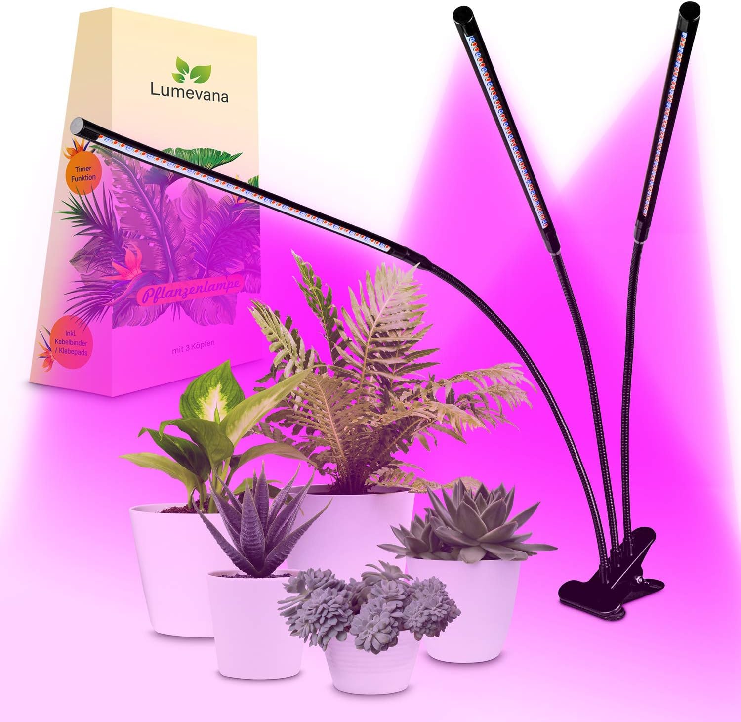 Premium Pflanzenlampe Komplettset – Dimmbare Helligkeitsstufen – Led ...