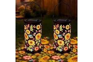 Colorful Sunflower Glow Solar Garden Lantern 2026 Waterproof Solar Hanging Light, Sunflower Glow Lantern for Garden Patio Pat