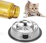 Ctop 2 Piece Non-Slip Stainless Cat Bowl Set 400 ml Gray Orange view 6