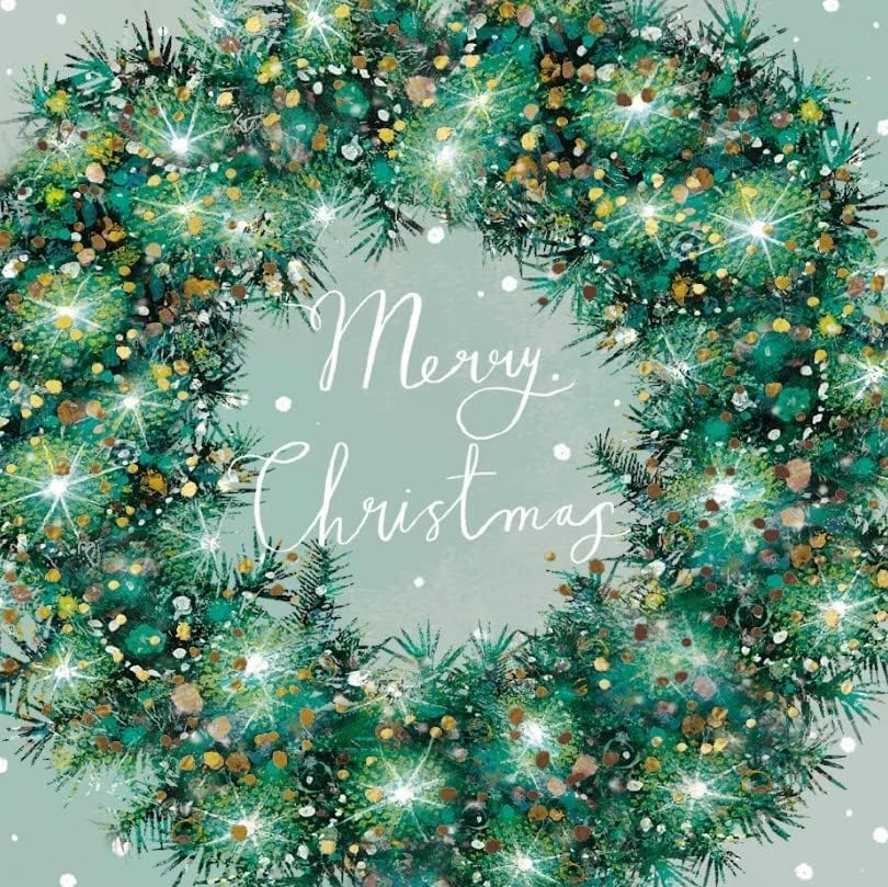 Charity Christmas Cards - NSPCC, British Heart Foundation, Mind, Marie Curie, Alzheimer's, Parkinson's & Age UK - Festive Wreath - 10 Pack - Eco-Friendly
