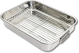 VR7 Roasting Tray with Rack Stainless Steel 4 Sizes Dishwasher Safe view 1