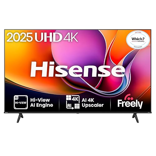 Hisense 50" 50A6QTUK 4K Ultra HD Smart TV AI TV - 4K UHD, Hi-View AI Engine, Precision Colour, AI Smooth Motion, Sports Mode with Freely, Disney +, YouTube, Netflix