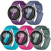 Lenrao Sport Band for for Samsung Galaxy Watch 7 6 5 4 FE 40mm 44mm, No Gap Soft Silicone Strap for Galaxy Watch 6/4 Classic 42mm 46mm 43mm 47mm/Galaxy 5 Pro 45mm, 5 Pack 20mm Replacement Women Men