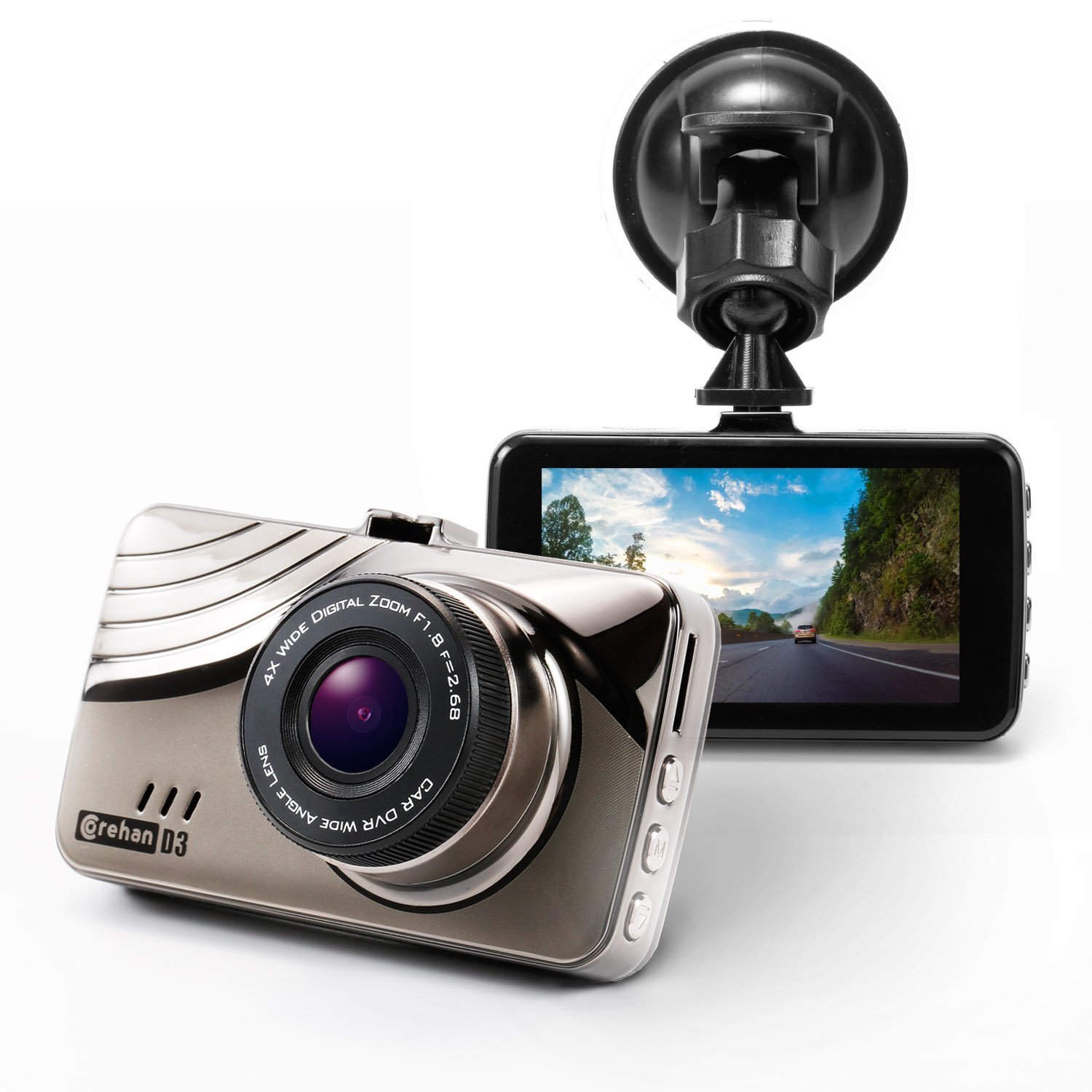 Full HD Car Dash Cam &ndash; Corehan 1080P H.264 170 Degrees Wide Angle Lens Dashboard Camera Dvr with 3&rdquo; LCD Screen G Sensor Night Vision WDR Audio Loop Recording