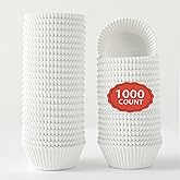 CHENZEM 1000 Count White Paper Cupcake Liners, Standard Size 2 Inch, Unbleached Baking Cups for Muffins and Cupcakes (White, 2 Inch)