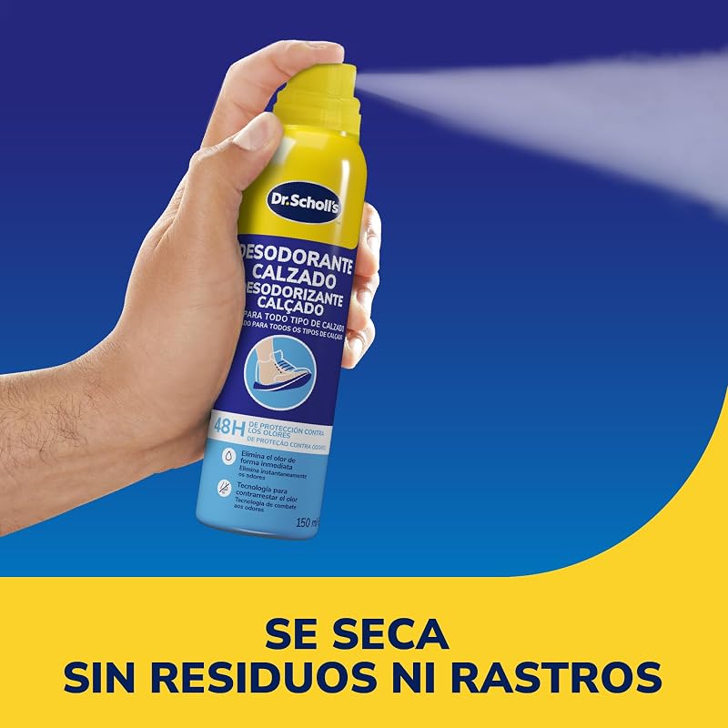 Desodorante Calzado 150ml - Desodorizante Calzado en Spray con Neutralizador de Olores 48h, Elimina el Olor del Calzado, Elimina el Olor de Calzado, Frescor Duradero, Apto para Todo