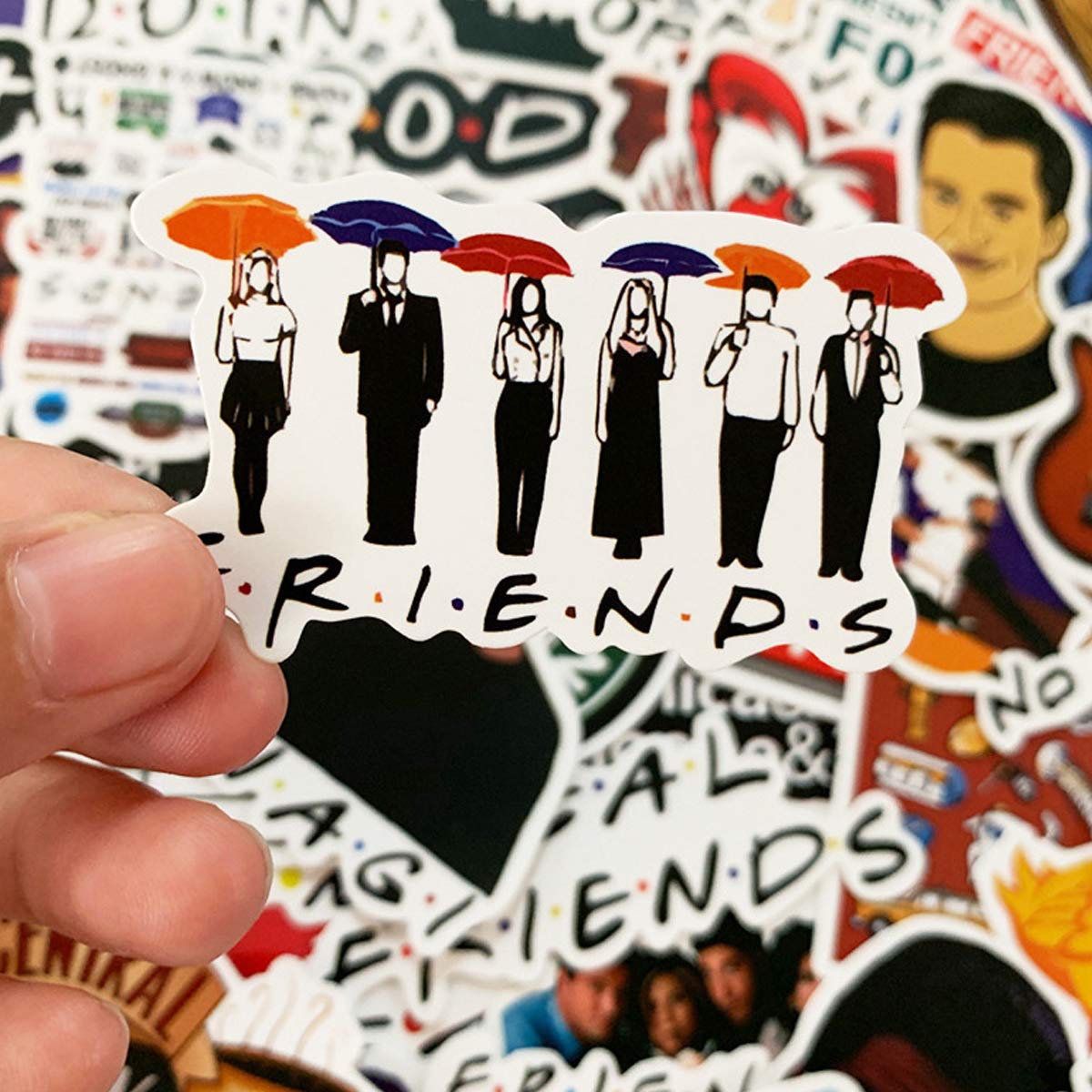 WOCOCO Friends Stickers, 50 Pack Friends TV Show Theme Stickers for Kids Teens, Waterproof Vinyl Stickers for Laptop, Water Bottles, HydroFlask