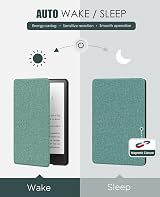 MoKo Case for 6.8" Kindle Paperwhite 2021, Auto Wake/Sleep, Denim Green view 5