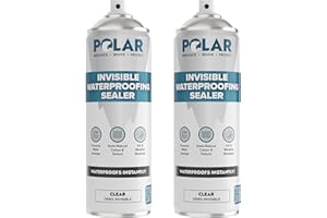 POLAR SPECIALIST COATINGS Polar Invisible Waterproof Sealer Clear - 2 x 20 Fl Oz | Instant Waterproof Sealant for Fabric, Concrete, Brick, Wood & Masonry | Long Lasting Protection for Interior & Exterior Surfaces