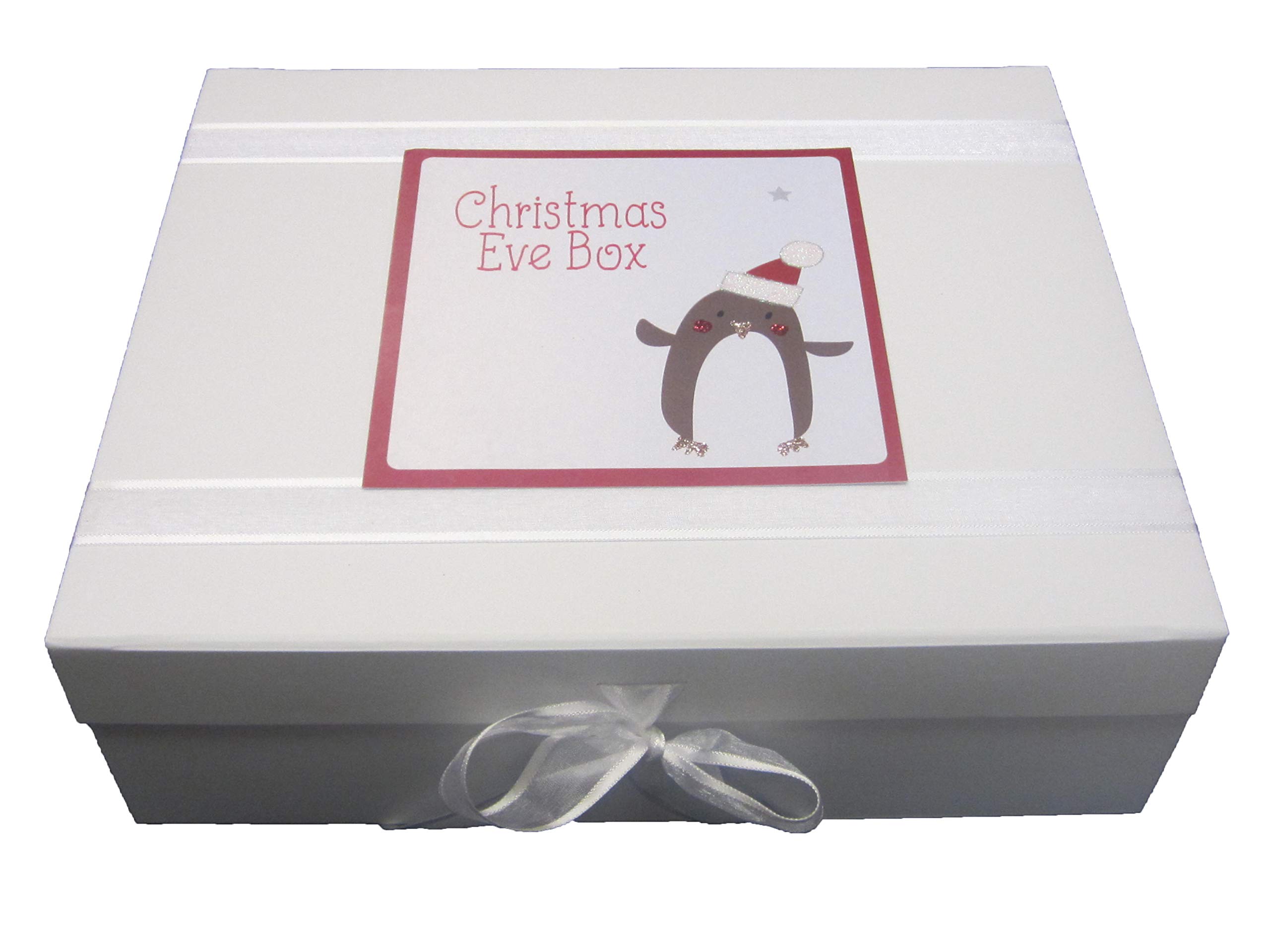 white cotton cards XEB1 Christmas Eve Cute Robin Large Keepsake Box