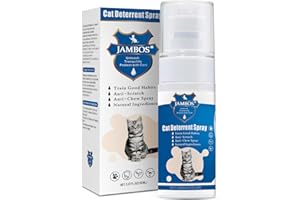 JAMBOS Cat Deterrent Spray - Safe Indoor & Outdoor Deterrent for Furniture Protection, Effective Training Aid with Natural Ingredients - Non-Toxic Anti-Scratch Formula (Blue Light, M)