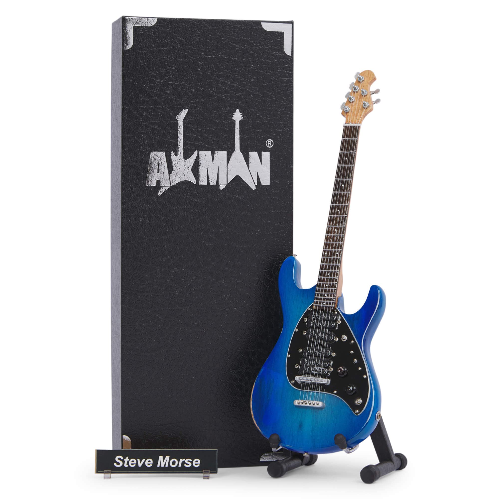 Steve Morse (Kansas/Deep Purple) -Miniature Guitar Replica - Music Gifts - Handmade Ornamental 1/4 Scale - Includes a Display Box, Name Tag and Miniature Guitar Stand
