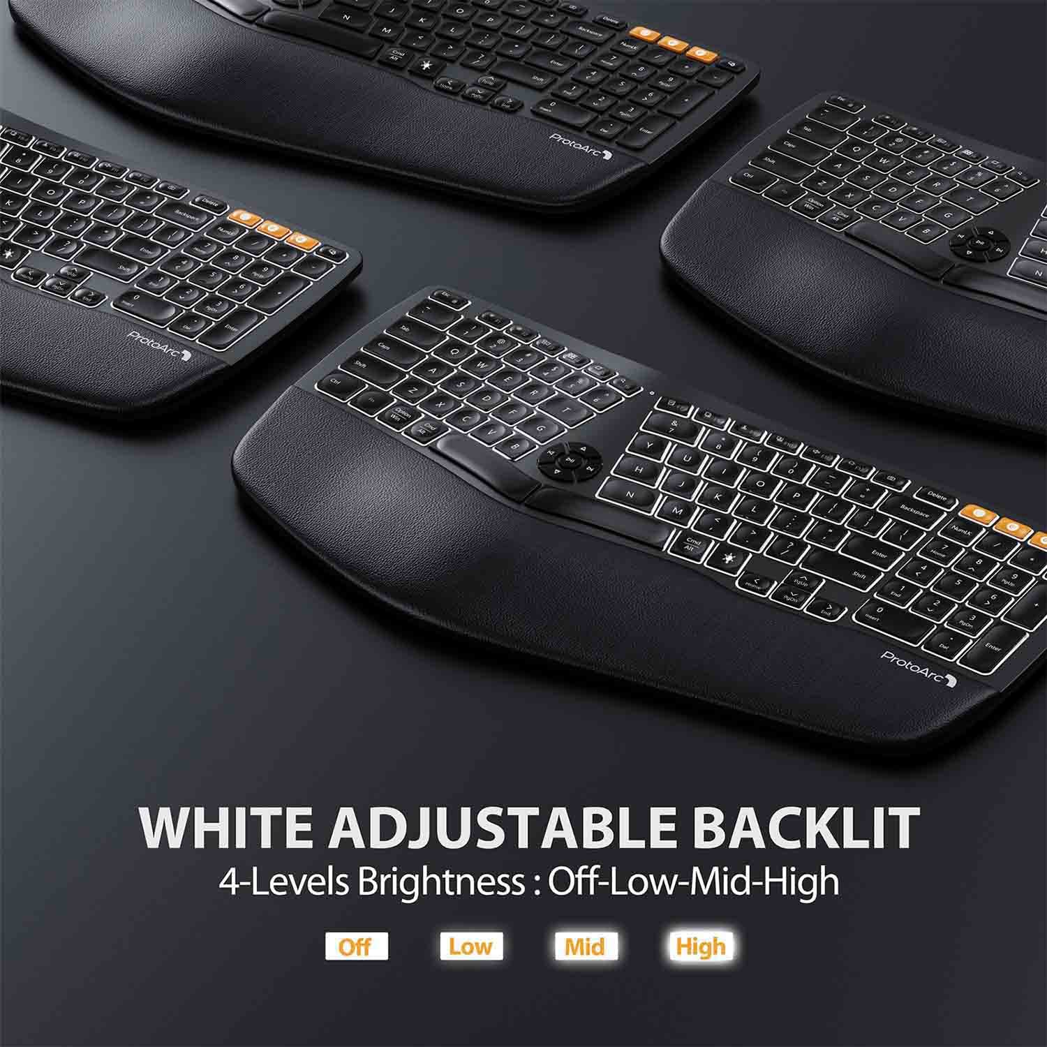 Mua ProtoArc Backlit Wireless Ergonomic Keyboard, EK01 Bluetooth Ergo